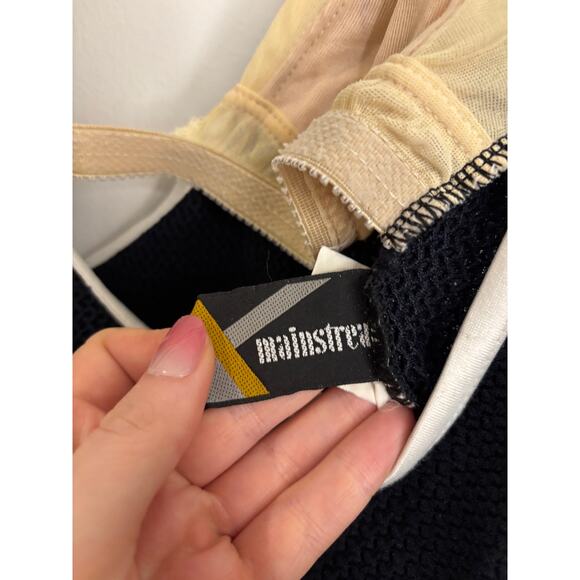 Mainstream Swimsuit Womens 14 Vintage One Piece Black Ivory Wrap V-Neck USA - Picture 3 of 5